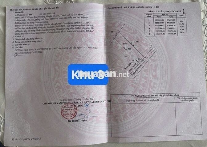 Đất 1/ Trung Lập - Trung Lập Thượng: 156m2 - thổ 135m2. Giá 550 triệu