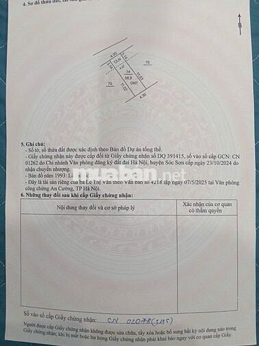 BÁN GẤP – ĐẤT THỔ CƯ GIÁ ĐẸP TẠI HIỀN NINH, SÓC SƠN