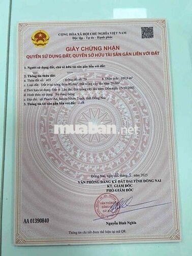Lô đất 2 mặt tiền 1/ cách HV 30m, sát vành đai 3 và cảng Phước An
