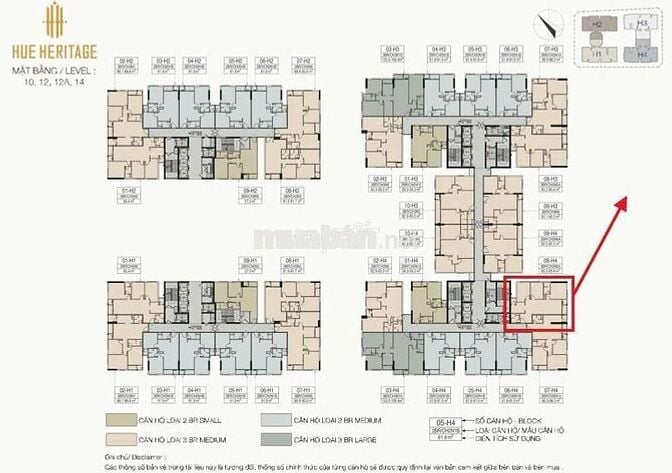 HUẾ HERITAGE MÃ CĂN H4-1208 (90,3m²) 3PN Đường Đống Đa, Thành phố Huế.