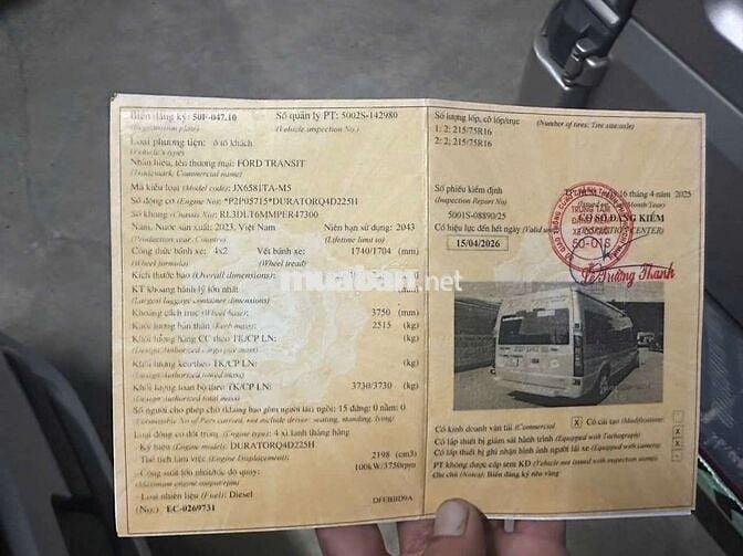 Ford transit 2023 Tiêu chuẩn - 10000 km