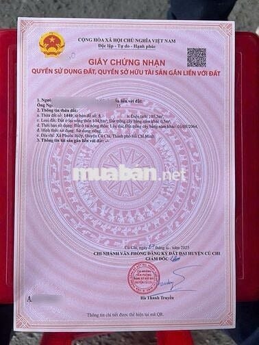 Chủ ngộp bán gấp lô đất 105m2 đường Basa xã Phước Hiệp Củ Chi 1tỷ390