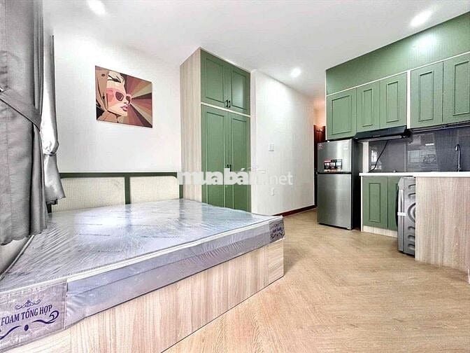 cho thuê chdv - studio ban công - nội thất bóc seal mới 100%