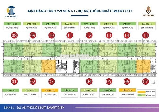 Bán chung cư 70m2 3PN Cát Tường - Thống Nhất Smart City Bắc Ninh