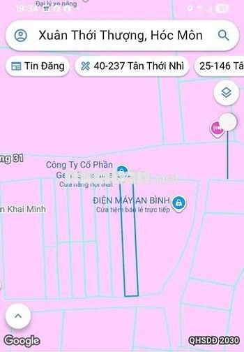 Bán Đất Mặt tiền Đ.Xuân Thới Thượng 31,gần ngã 5 chợ Đầu Mối