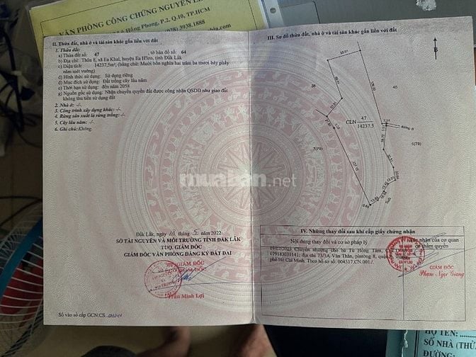 Bán đất trồng cây.có suối chạy ngang đất ,cạnh địên gió trung nam