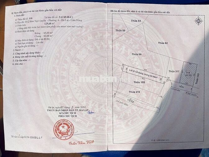 Bán nhà hẻm ô tô sau trung tâm Đà Lạt sau trường THCS Lam Sơn