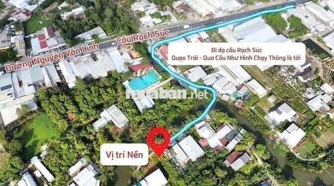 Giảm 250 bán nhanh nền 200m2 rạch Nguyễn thị tạo