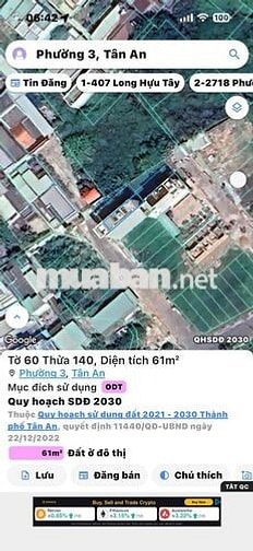 Bán Lô Đất Thổ Cư Phường 3 TP Tân An tỉnh Long An Giá Rẻ