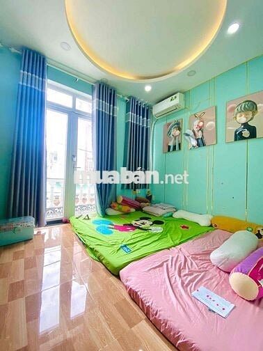 LÊN SÀN EM CHÂN DÀI 4 TẦNG NHÀ ĐẸP HẺM XE HƠI THÔNG LÊ ĐỨC THỌ GÒ VÂP