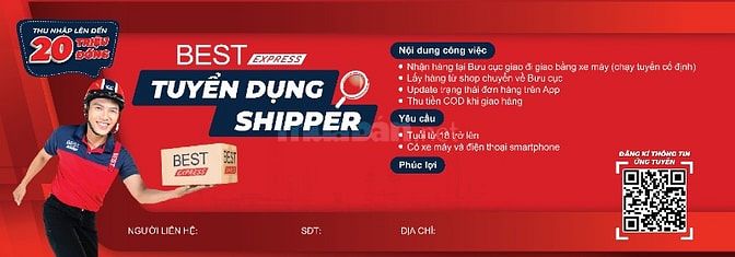 😎🛵 📢📢 BEST EXPRESS - TUYỂN DỤNG SHIPPER 📣📣🛵 😎 