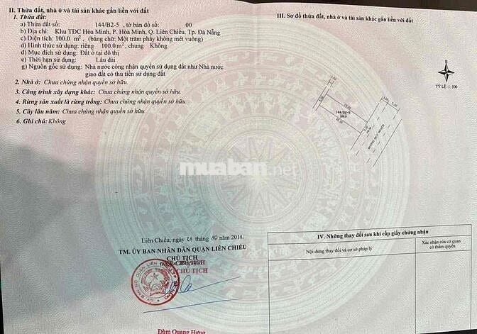 Bán lô đất MT Đỗ Năng Tế Hoà Minh Liên Chiểu  Ngay Công An Quận