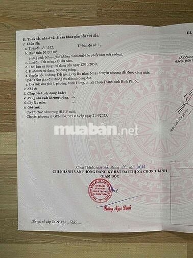 Đất 5.000m2, Ngay kcn Sikico, Minh Hưng,  Chơn thành