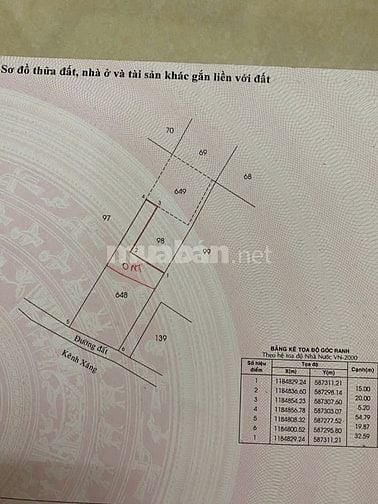 Bán đất xã Tân Nhựt, huyện Bình Chánh, tổng 1432m2