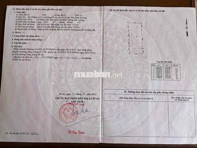 nhà shr kp thắng lợi. dĩ an 60m giá 2.3 tỷ