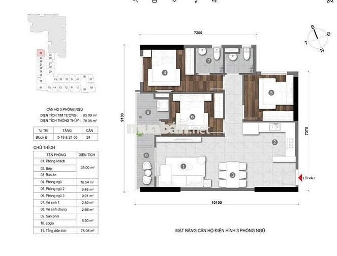CHO THUÊ CH 2PN2WC 64m²  OPAL SKYLINE chỉ: 4tr5/tháng – Ko bancol