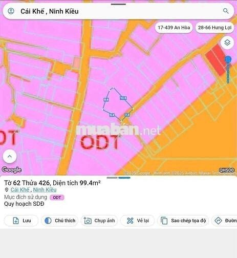 Nền Thổ cư gần 100m2 Gần Công viên Hùng Vương TRần Phú