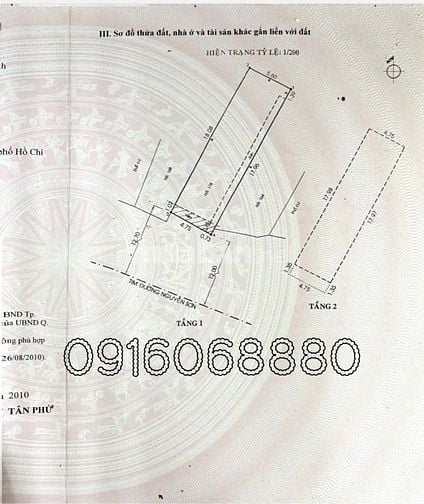BÁN NHÀ MẶT TIỀN : 166 NGUYỄN SƠN - P. PHÚ THỌ HÒA - Q. TÂN PHÚ - HCM