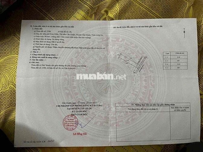 ngay chủ bán đất thổ cư ngã ba Tân Kim