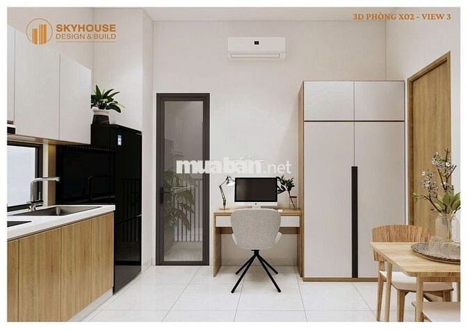 Căn hộ mới xây bao gồm các phòng studio, 1PN & 2PN, full nội thất