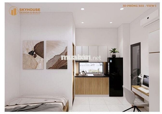 Căn hộ mới xây bao gồm các phòng studio, 1PN & 2PN, full nội thất