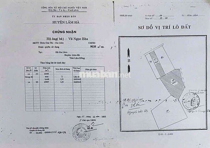 Bán 9000m2 đất cà phê thu hoạch - có thổ cư sổ hồng - Gia Lâm, Lâm Hà