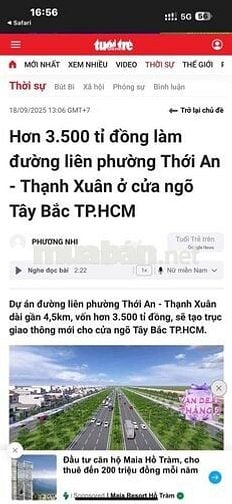Bán Đất 2 mặt tiền Thạnh Xuân 415m2 8x53 HXH - Sau trường học-Siêu VIP