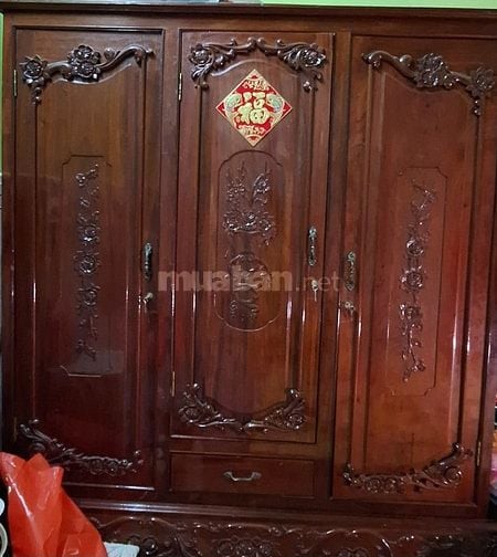 Tū gô gõ  1m73x 2m05x56cm nhà sư dụng