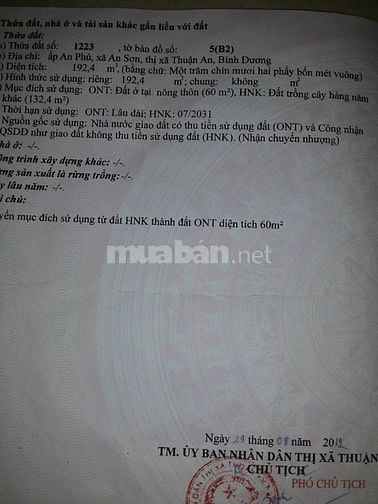Cần bán nhà vườn cấp 4 An Sơn 19 Thuận An Bình Dương 