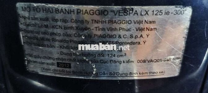Piaggio LX ie - 2012 Xe đẹp