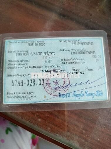 Cub Việt Thái 50cc biển 67AH-02802