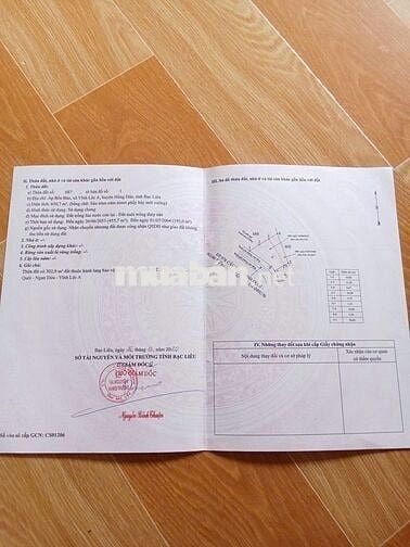 CC cần bán 650,7m2 đất  Xã Vĩnh Lộc A, Hồng Dân, Bạc Liêu, giá đầu tư