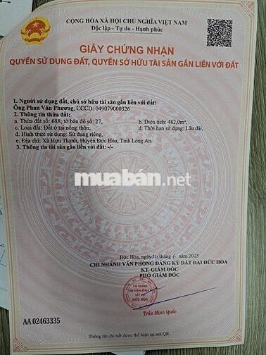 CHÍNH CHỦ CẦN BÁN 7 LÔ ĐẤT LIỀN KỀ 100% THỔ CƯ 10X48M
