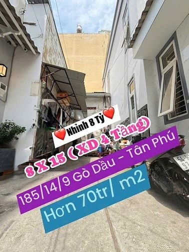 Bán nhà 185/14/9 Gò Dầu, Tân Quý, Tân Phú, có 9 phòng trọ, giá tốt