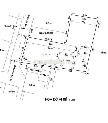 Đất Quang Trung 8x19 nở hậu L 16 Cn 212 m²