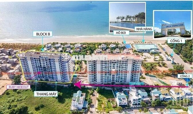 Cho thuê căn hộ Aria Vũng Tàu Hotel & Resort  full nội thất, 9tr