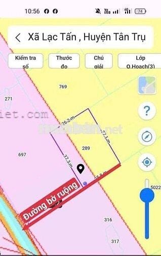 1000mv đất lúa , giá 350tr , lạc tấn - tân trụ - long an