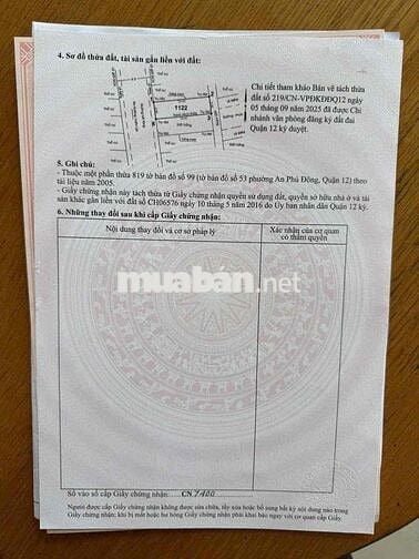Bán đất hẻm 154 Vườn Lài, An Phú Đông, Quận 12