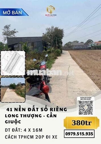 ĐẤT TẠI CẦN GIUỘC | CÁCH TPHCM CHỈ 10KM | GIỎ HÀNG HƠN 100 NỀN