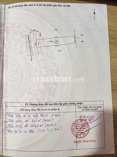 Đất sổ đỏ 514,1 m2. Phước Thạnh, Gò Dầu, Tây Ninh