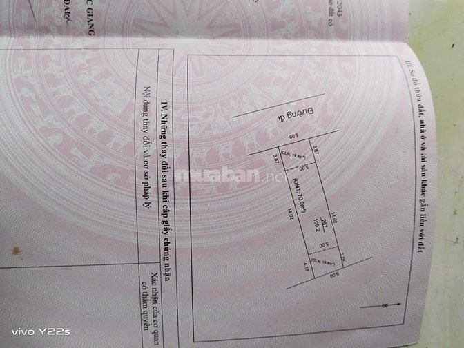 Cần bán gấp 110m đất thổ , đường xe hơi , Mai Trung Hiệp Hoà Bắc Giang