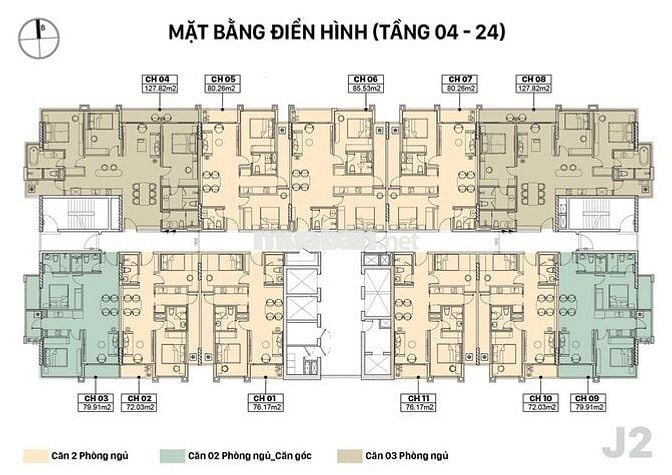 Bán CH 2PN + 2WC tại Jade Square, Vốn chỉ 1,5tỷ- 72m2, Phạm Văn Đồng