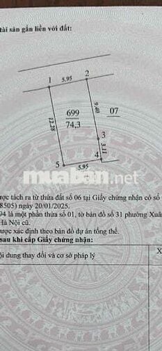 bán mảnh đất ở phường xuân đỉnh vuông đẹp đường rộng