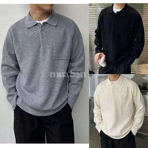 Kho hàng áo len nam mẫu trend, cơ bản sẵn hàng số lượng chạy sàn TMĐT