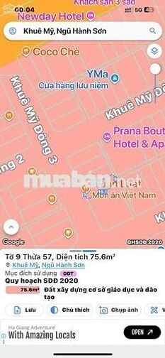 Bán đất đường Khuê Mỹ Đông 3, phường Ngũ Hành Sơn, Đà Nẵng.