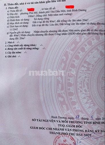 Bán đất thổ cư chính chủ trung tâm Phường Bình Dương - TpHCM