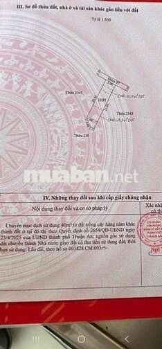 BÁN ĐẤT HƯNG ĐỊNH (5x20) KẾ CHỢ BÚNG