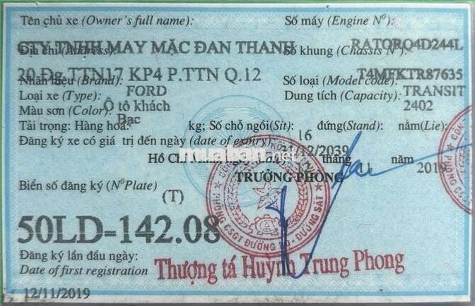 TRANSIT SVP 2019 CHUYÊN CHỞ CBCNV NỘI BỘ BH 1NAM