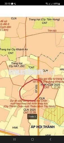 Cần bán gấp lô đất trồng cây đường ĐT 833 ở Tây Ninh ở Xã Tân Hội