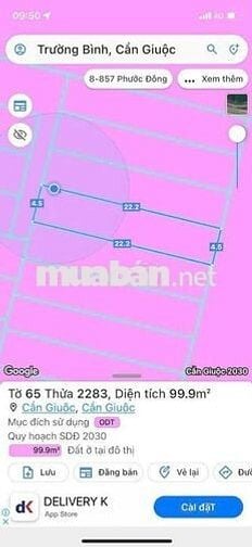 Cần bán lô sát bên KDC Sài Gòn Priver Part,TT Cần Giuộc.Đường 6m.SHR